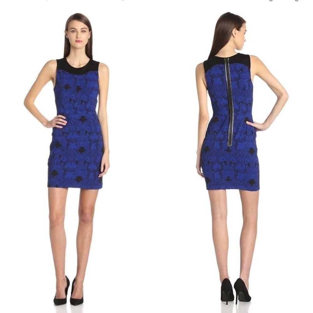 Ali Ro blue and black bodycon dress